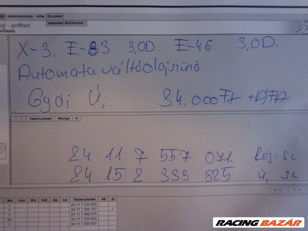 [GYÁRI ÚJ] BMW - Automata váltóolajszűrő - X3, E83 3.0D / 3-as E46  3.0D 5. kép